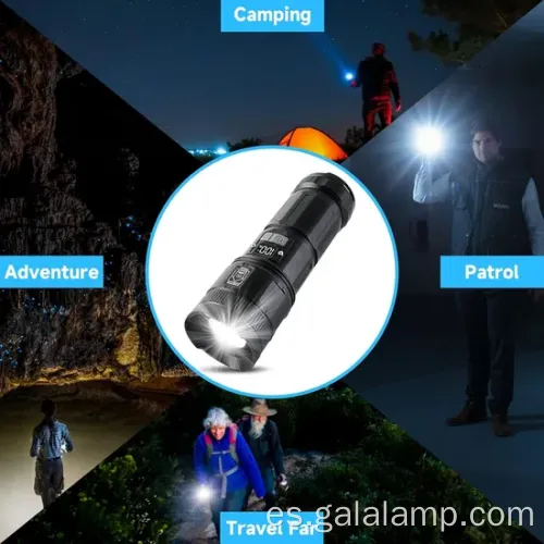 Linterna LED de alta potencia con haz láser blanco